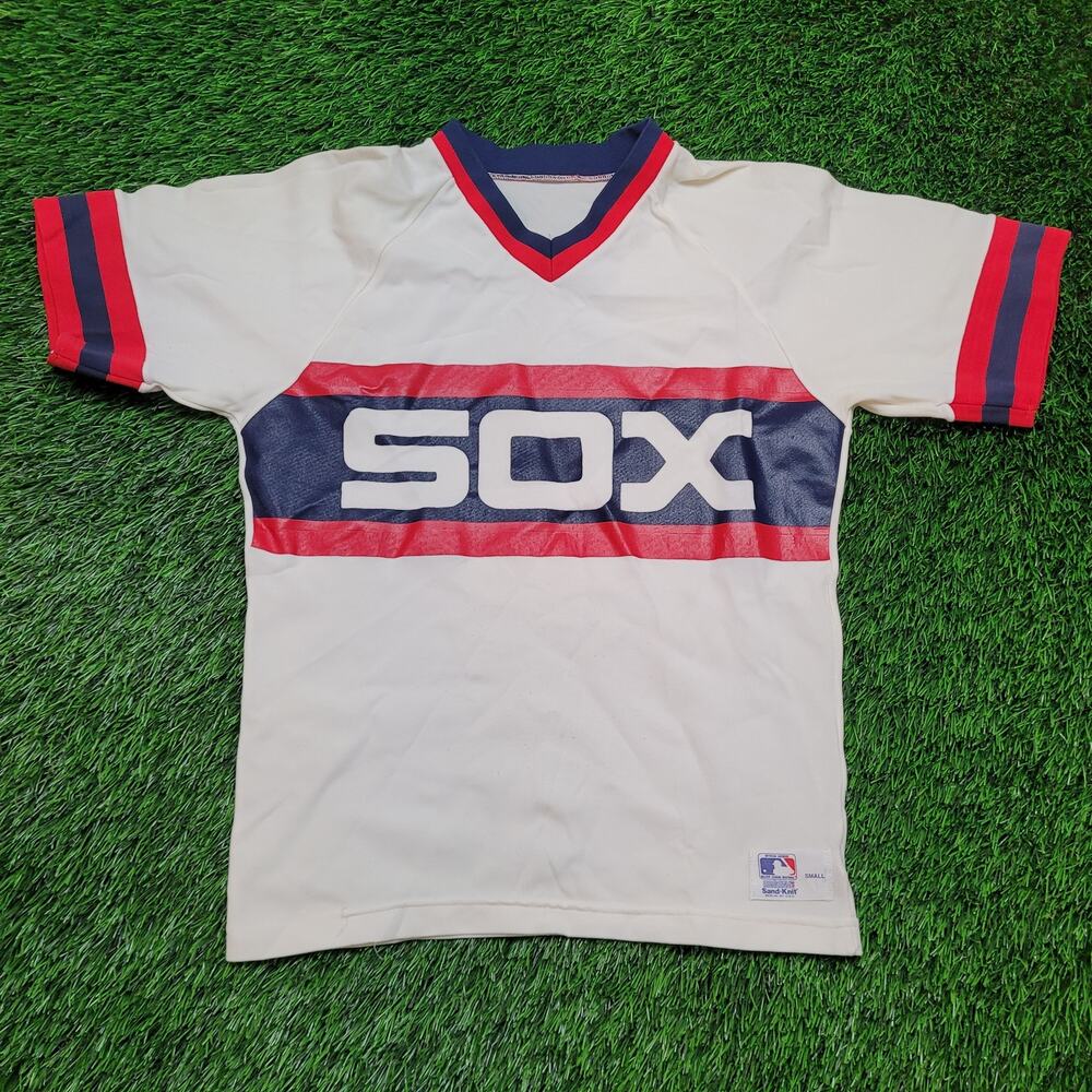 Vintage 70s Chicago White Sox Sand-Knit Jersey Mens XS USA Mad MLB Medalist